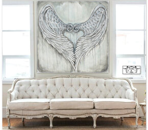 Strážny anjel - Vintage krídla 100x100 cm - 3