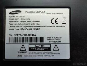 Samsung PS43D450A2WXBT plasma 2ks na diely - 3