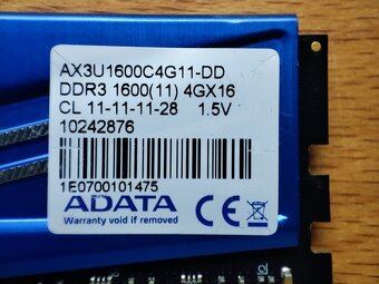 ADATA XPG Gaming 2x4GB 1600MHz DDR3 CL11 - 3