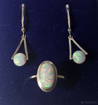 Zlatý prsteň a náušnice s opálom - 3