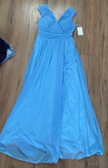 Damske dlhe bledo modre spolocenske saty - 3