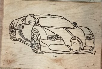 Autá vypálené do dreva. - 3