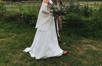 Boho vílie rozviate svadobné šaty - 3