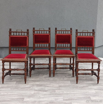 Set stoličiek – starožitné neorenesančné. - 3
