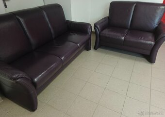 Kožená sedacia súprava 3+2 - ako NOVÁ, TOP STAV - 3