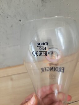 Pohár zo skla  na pivo 0,5l ERDINGER, certifikovaný. - 3