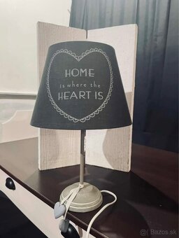 Vintage lampa, v 39 cm, drevo, textilia, bazar - 3