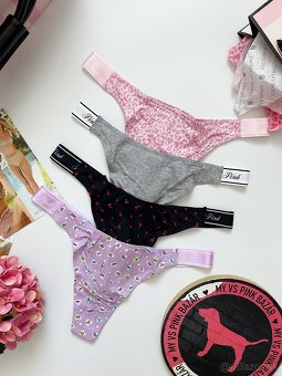 Victoria’s Secret pink tanga nohavičky L - 3