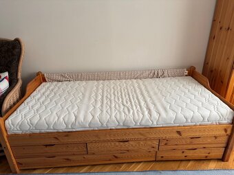 Postel z masívneho dreva 90x200 cm - 3