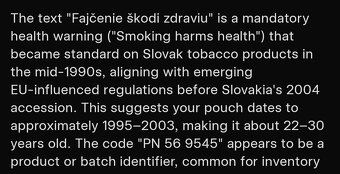 Zberateľský tabak, približne 90-te roky - 3