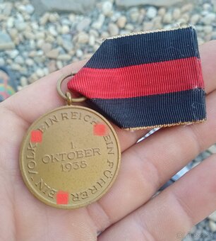 Anšlus obsadené Sudety Nemecka medaila - 3