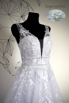 Nové svadobné šaty Gypsophila biele - 3