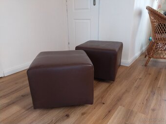 Kožené taburetky 2 ks - 3