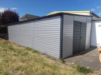 Plechová garáž 5×8 m so spádom strechy vpravo – moderné a od - 3
