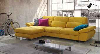 🛋️ Rohová sedacia súprava Reggio – žltá, gauč, sedačka - 3