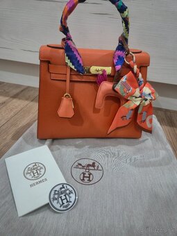 Nova kožená kabelka Hermes Kelly Orange - 3