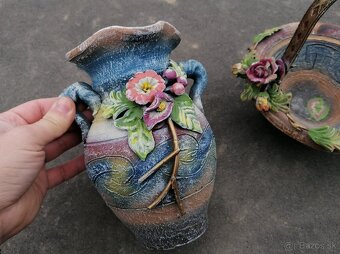 Predám keramická váza a košík - 3