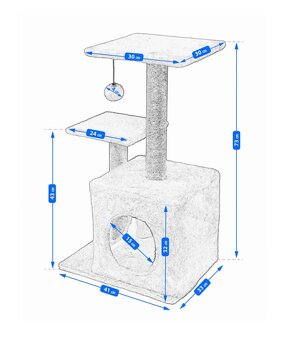 Škrabadlo Strom pre mačky - 73cm - 3