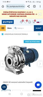 Predám nové výkonné čerpadlo EBARA 11kW 72m3/h - 3