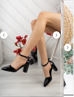 NOVÉ Čierne lakované lodičky - vysoké, veľ. 37 - 3