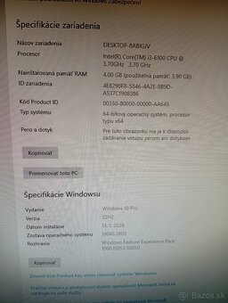 Predám počítač HP 280 G2 i3-6100 3,7 GHz - 3