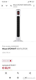 Stĺpcový ventilátor na ovládanie (ovládač je súčasťou) - 3