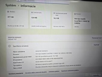 Karbonovy Dell Latitude 7520 s procesorom i7 11 generacie 16 - 3