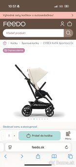 CYBEX Kočík športový Eezy S Twist+ 2 BLK Canvas White Gold - 3