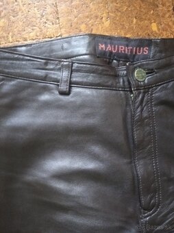 Hnedé kožené nohavice dámske - 3