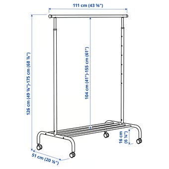 Predám biely vešiak na šaty RIGGA z Ikea - 3