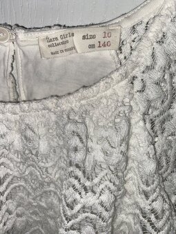 Biele cipkovane saty Zara velkost 140 - 3