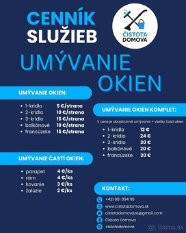 TEPOVANIE-UMÝVANIE OKIEN-DEZINFEKCIA/ČISTENIE PAROU - 3