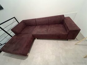 Rohový hnedý  gauč - 3