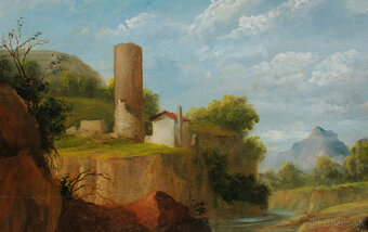 TOP Starý obraz krajina okolo r. 1780-1800 - 3