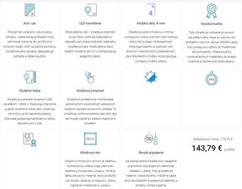 Predám nové osvetlené okrúhle kúpeľňové zrkadlo 60cm - 3