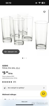 Ikea pohár sklenený godis 400ml 2ks - 3