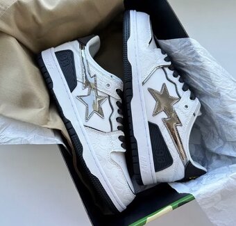 BAPE Sk8 Sta White Metallic Silver - 3