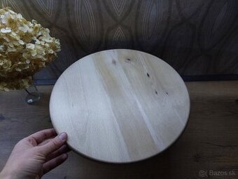 Drevený podnos na tortu, koláče, chlebíčky - 3