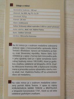 Predám zlatú mincu 275. výročie korunovácie Márie Terézie - 3