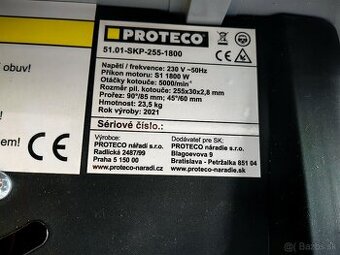 Proteco píla stolná kotúčová 255 mm, 1800W - 3