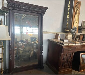 starožitné drevené zrkadlo - 3