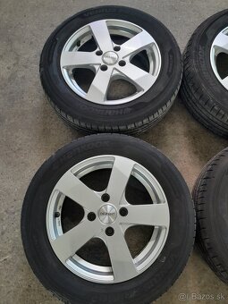 Sada diskov dezent R15 4x108 Et46 letné pneu 195/60 R15 - 3