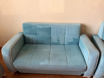 Tyrkysová sedacia súprava 3+2+1 - 3