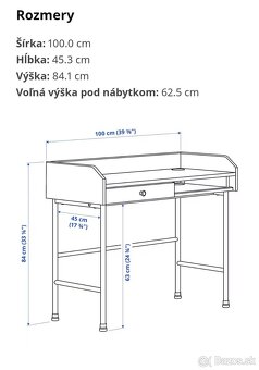 Písací stôl Hauga Ikea - 3