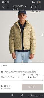 Nová zimná chlapčenská bunda GANT -veľ. 134/140 - 3