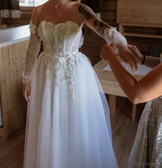 Adele svadobné šaty s mašlou - 3