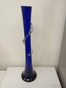 Ručně foukaná váza. Kobalt. 70 cm - 3