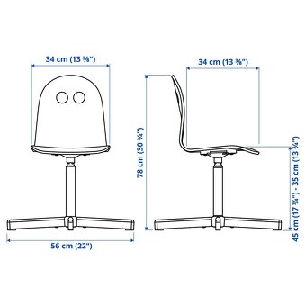 Stolička otočná Valfred Ikea - 3