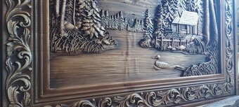 Drevený obraz Poľovnicke motivy 90×68cmhr.4 cm - 3