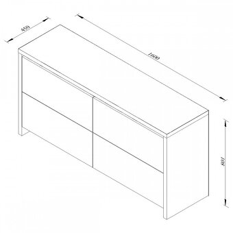štvorzásuvková komoda - 3
